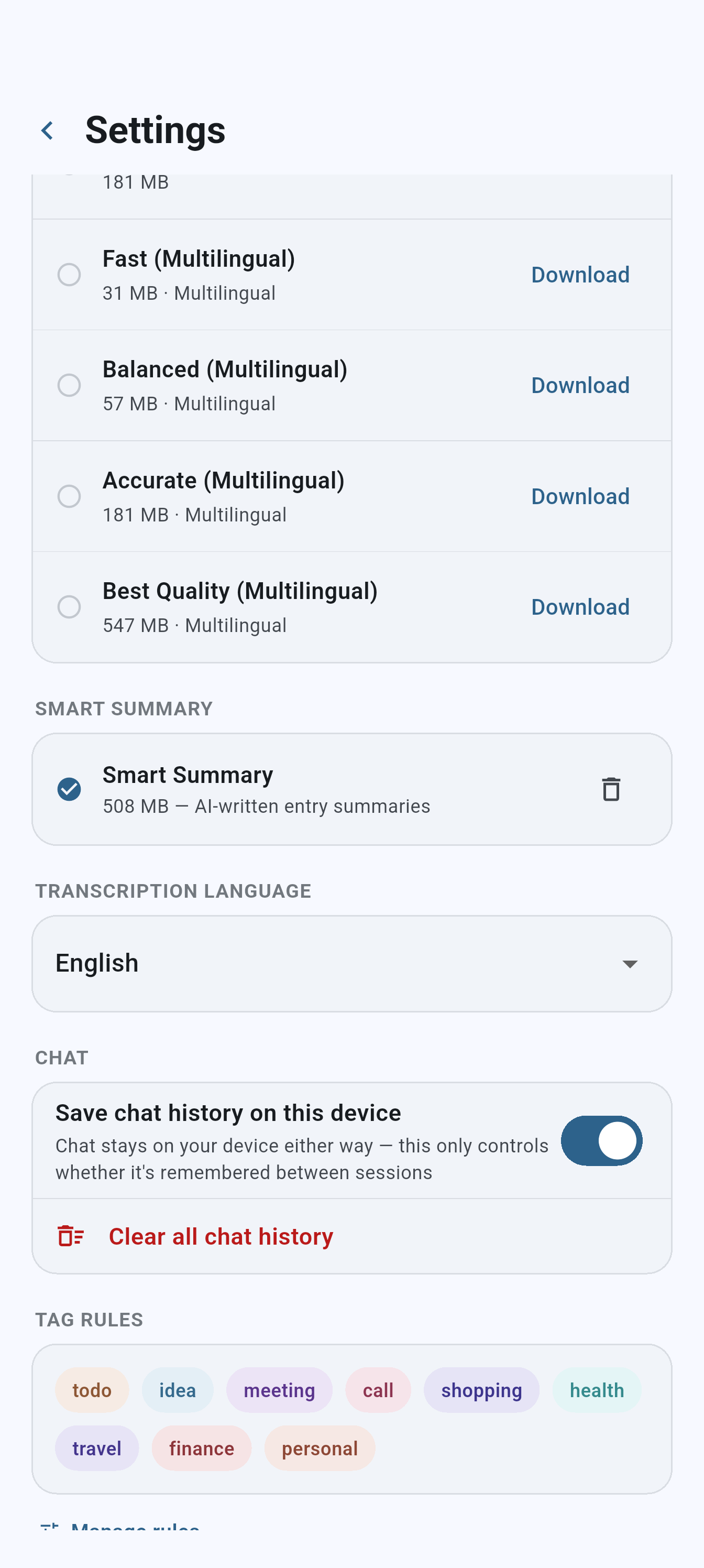 Spoolnote on-device AI model manager