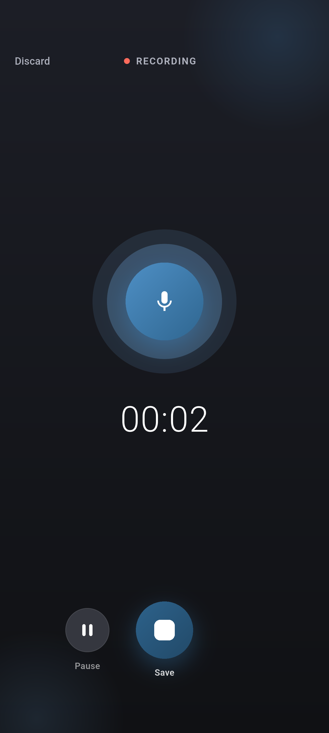 Spoolnote actively recording a voice note